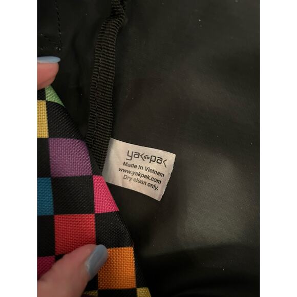 Yak Pak Crossbody Messenger Bag Multi-Color Checkerboard Bag - Picture 7 of 7